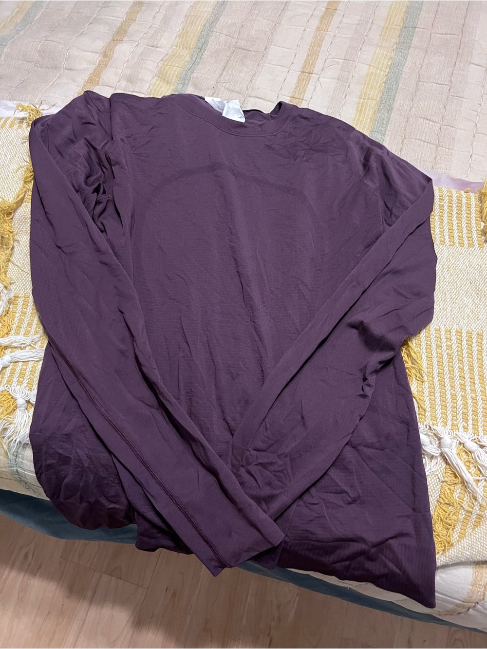 Long Sleeve Swiftly Crew Neck Women's Top - Deep Plum
